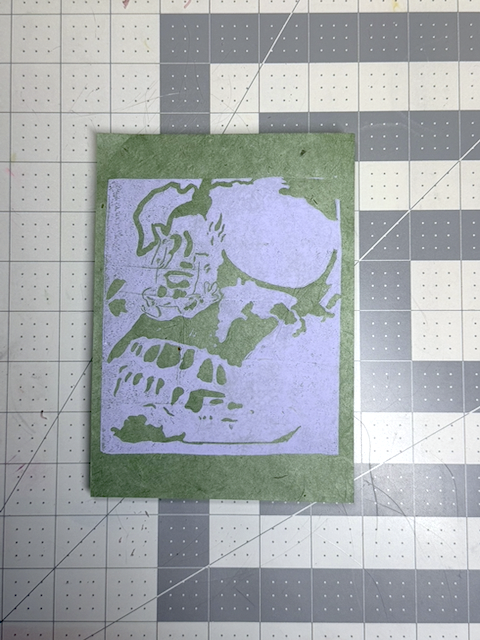 Skull & Frog Linocut Artwork - Image 3
