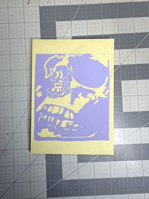 Skull & Frog Linocut Artwork - Image 2