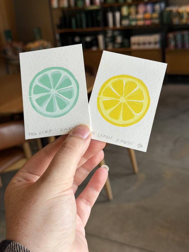 Lime Slice ACEO Block Print - Image 4