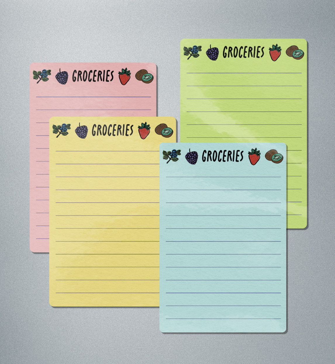 Cute Fruit Grocery List Magnetic Sheet