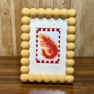 Shrimp Yellow Framed Artwork