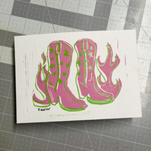 Star Steppers Linocut Print